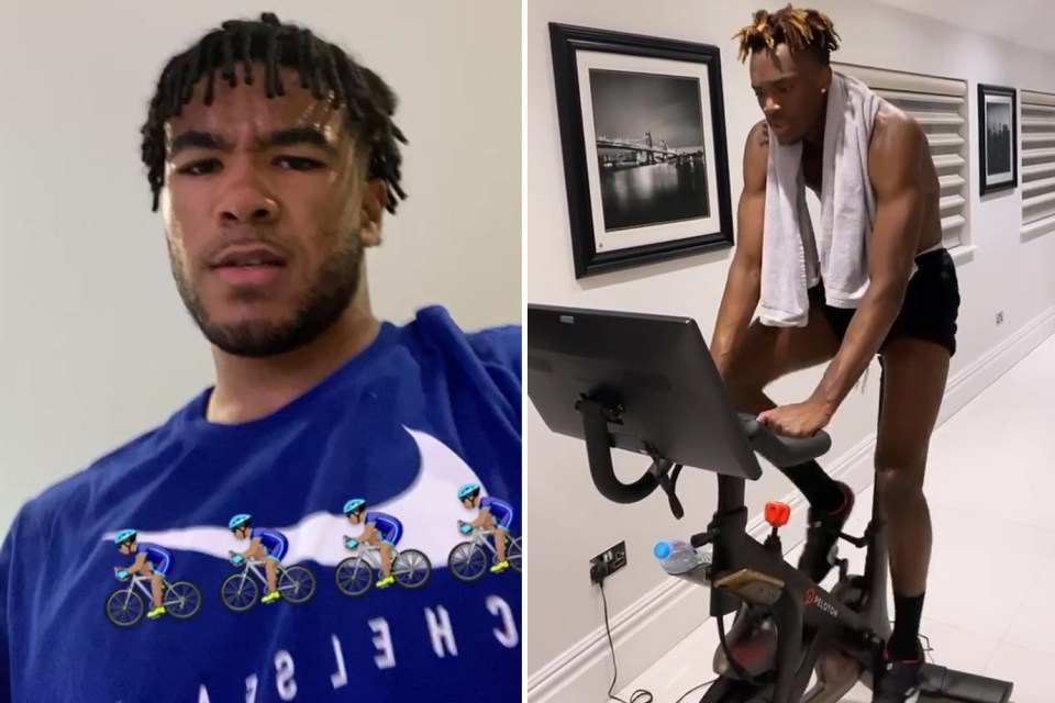  Players like Chelsea's Reece James and Tammy Abraham have been keeping their fitness levels up by training at home