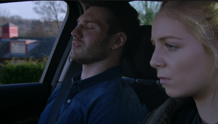  Jamie romped with Belle in his car