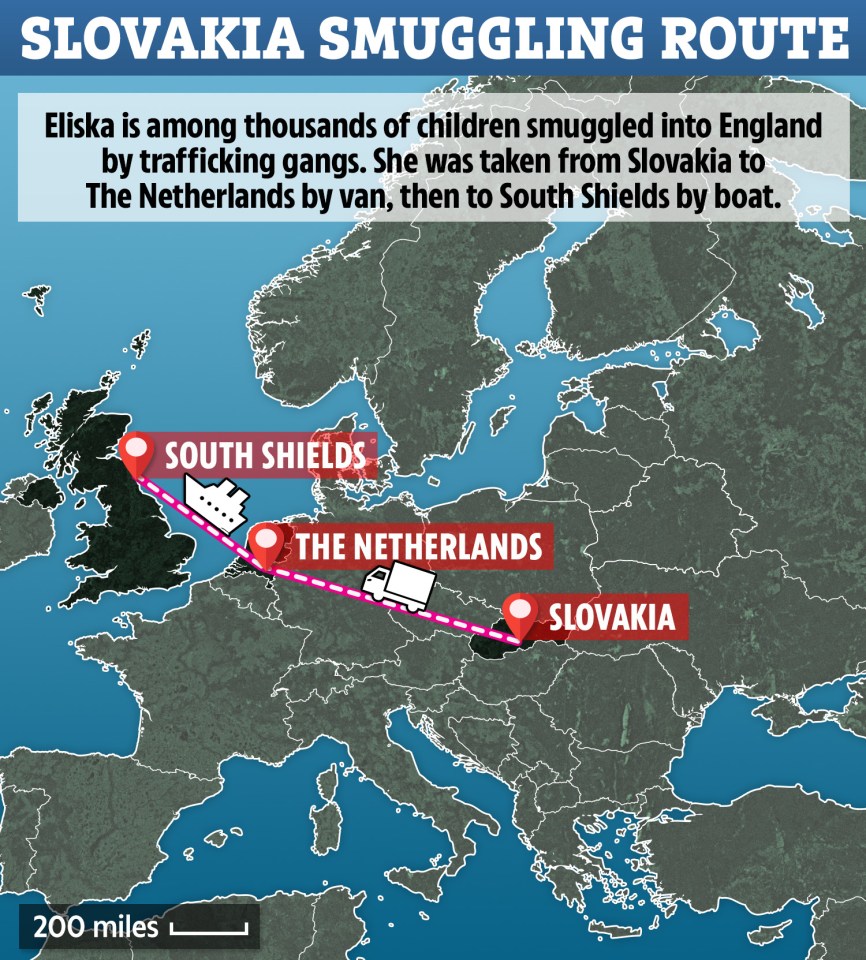  Eliska was just 13 when she was transported to the UK via The Netherlands