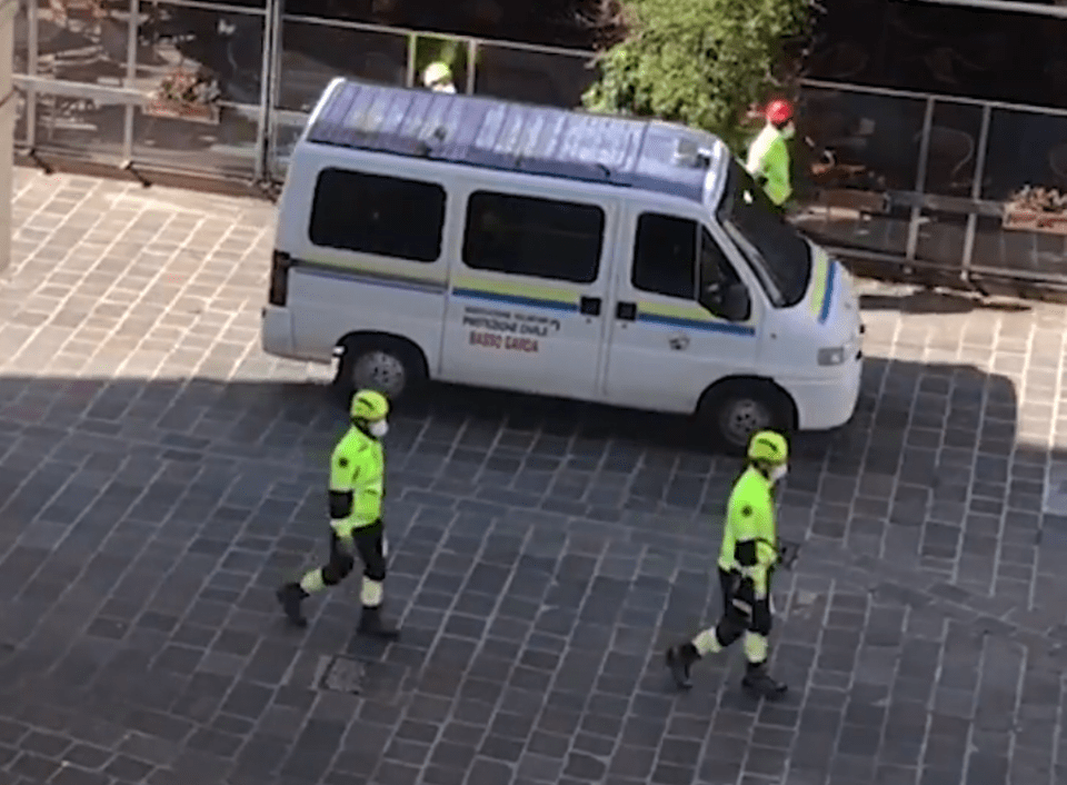  Dramatic footage today showed police vehicles patrolling the streets of the Italian town of Desenzano on Lake Garda