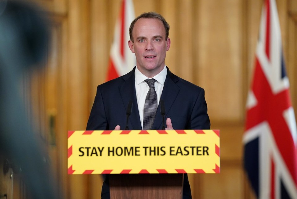 Foreign Secretary Dominic Raab is updating the nation as he continues to stand in for Boris Johnson