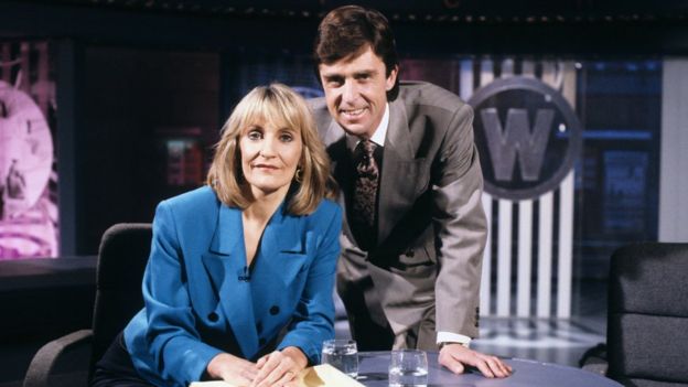  Lynn Faulds Wood and husband John Stapleton on the set of Watchdog