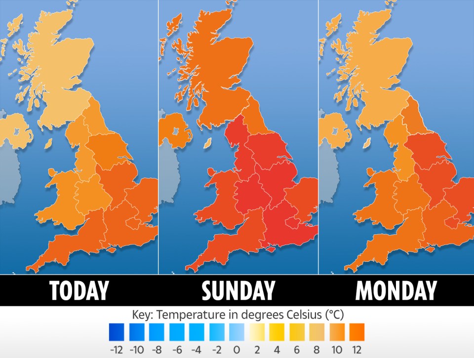  The weather will be beautiful, with highs of 20C on Sunday - but Brits have been urged to stay indoors