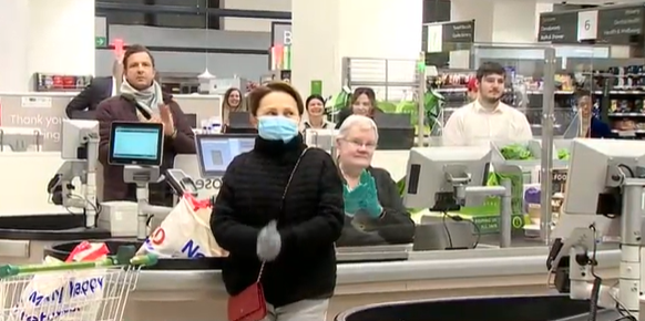  Shoppers paused to clap for the NHS heroes fighting coronavirus