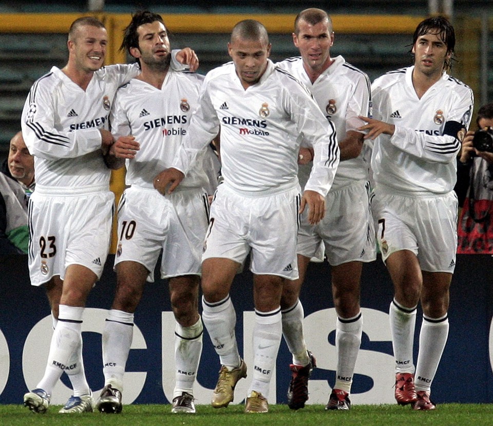  David Beckham, Luis Figo, Ronaldo, Zinedine Zidane and Raul featured in the first Galacticos side