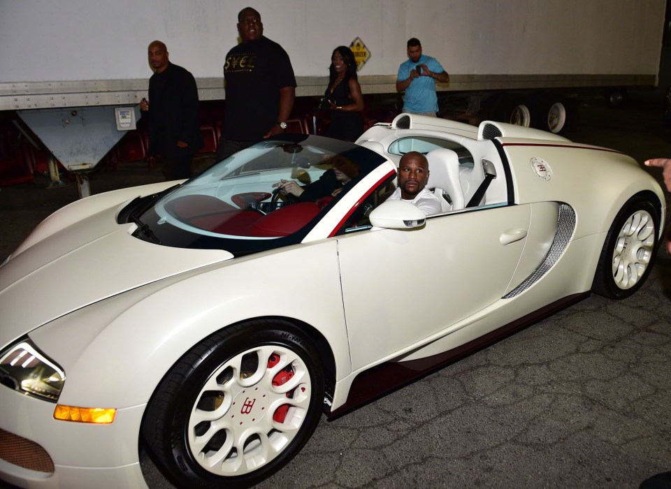  In Las Vegas his Bugatti is white