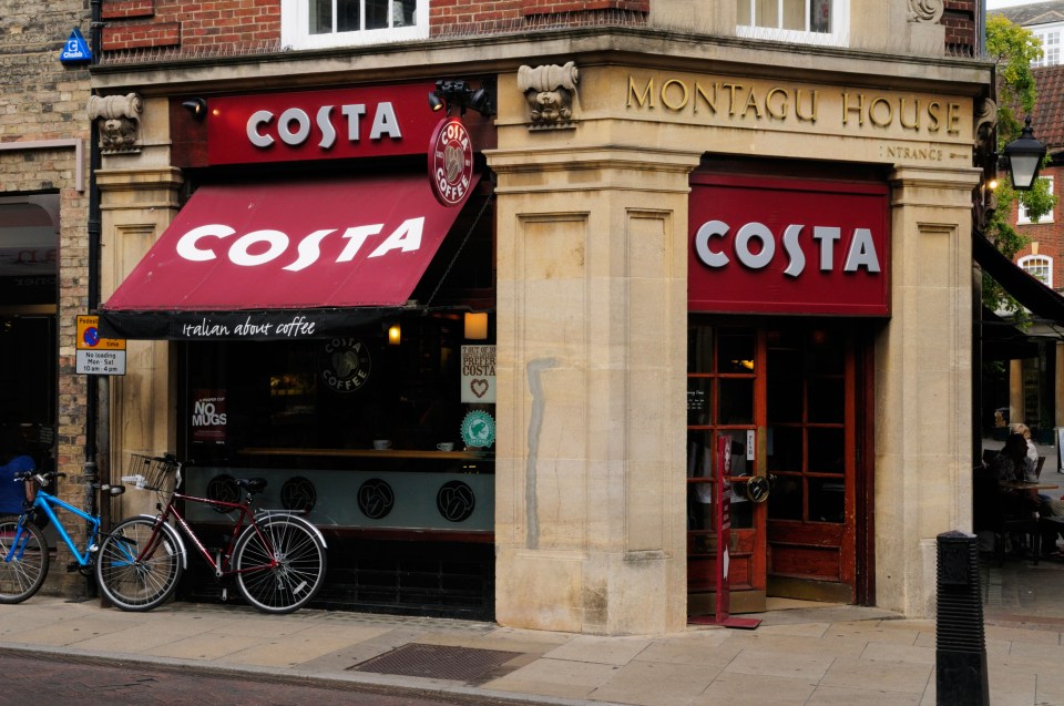 Costa Coffee is offering a drive-thru and delivery service from some stores