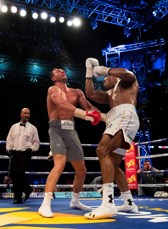  Anthony Joshua won the fight after he climbed off the canvas at Wembley