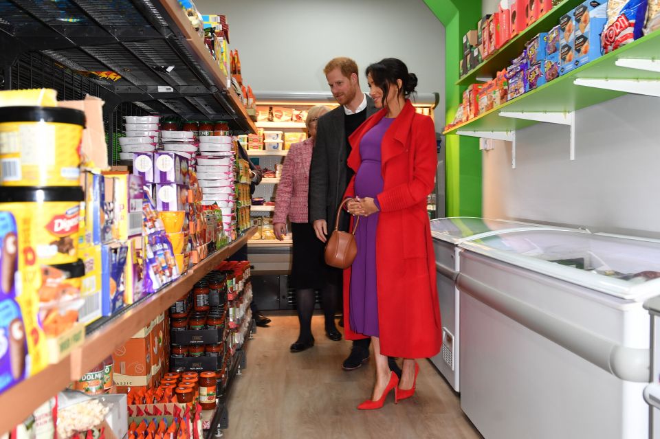 Harry and Meghan visited Feeding Britain's citizens supermarket in Birkenhead in January 2019