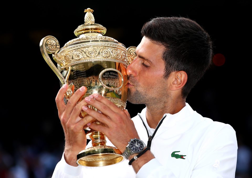  The Serb is the defending champion at Wimbledon but will not be able to defend his title in 2020