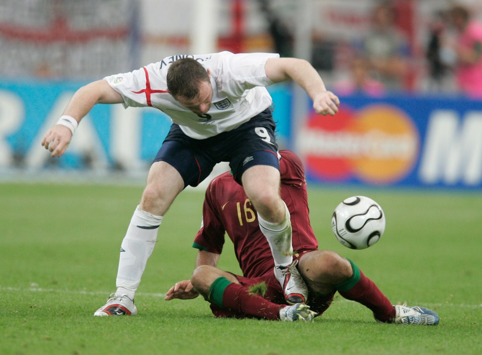  Wayne Rooney was given his marching orders for stamping on Ricardo Carvalho