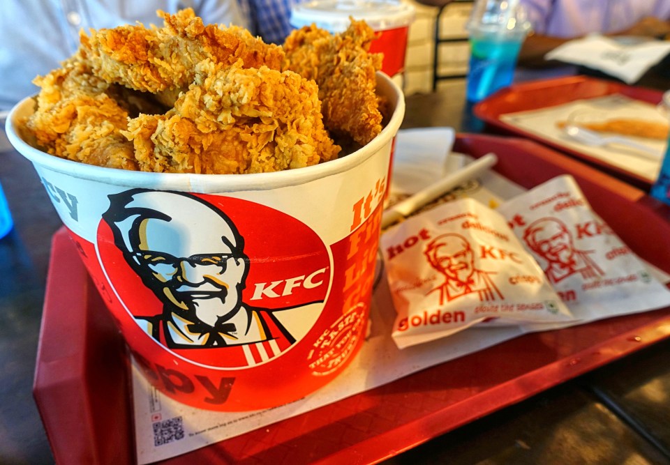 KFC fans can order fried chicken from 100 branches