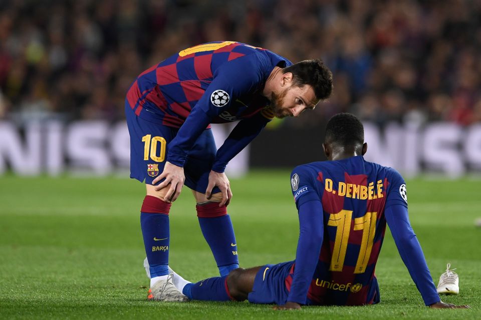 Dembele has been plagued by injuries since arriving from Borussia Dortmund in 2017