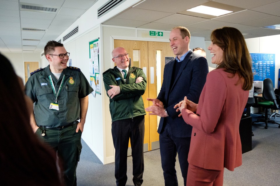  The Duke and Duchess paid a visit to the London Ambulance Service control room to meet ambulance staff and 111 call handlers