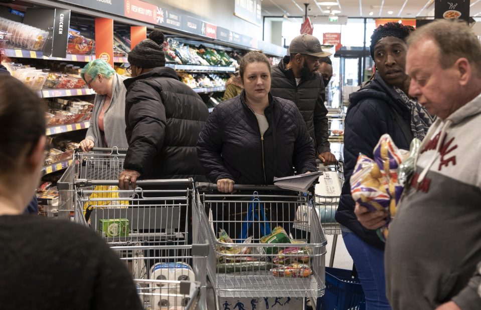  Stockpilers have rushed to shops to gather food