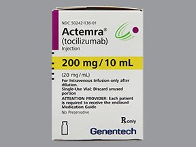  Tocilizumab – which is marketed as Actemra – is normally taken by those crippled with the painful condition to help reduce chronic inflammation