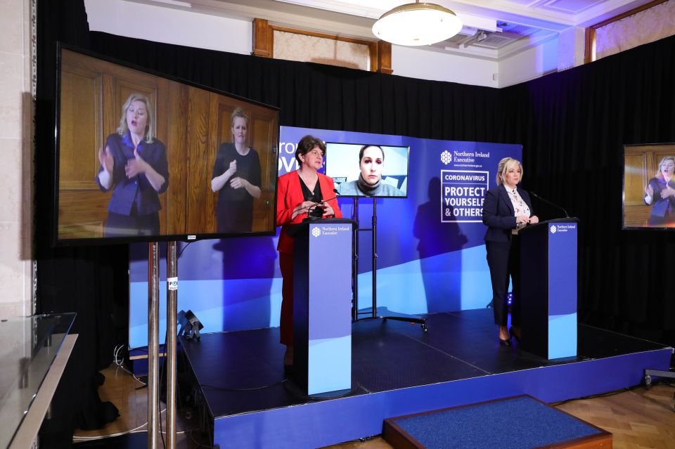  Sinn Rein's leader Michelle O'Neill (right) stressed that lives were being saved