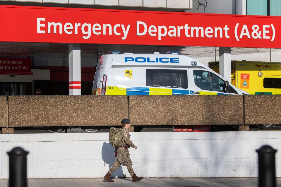  The military outside St Thomas' Hospital today