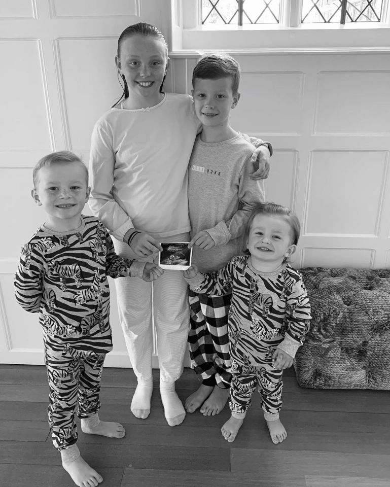 The couple's kids revealed the baby news on April 1 with this picture