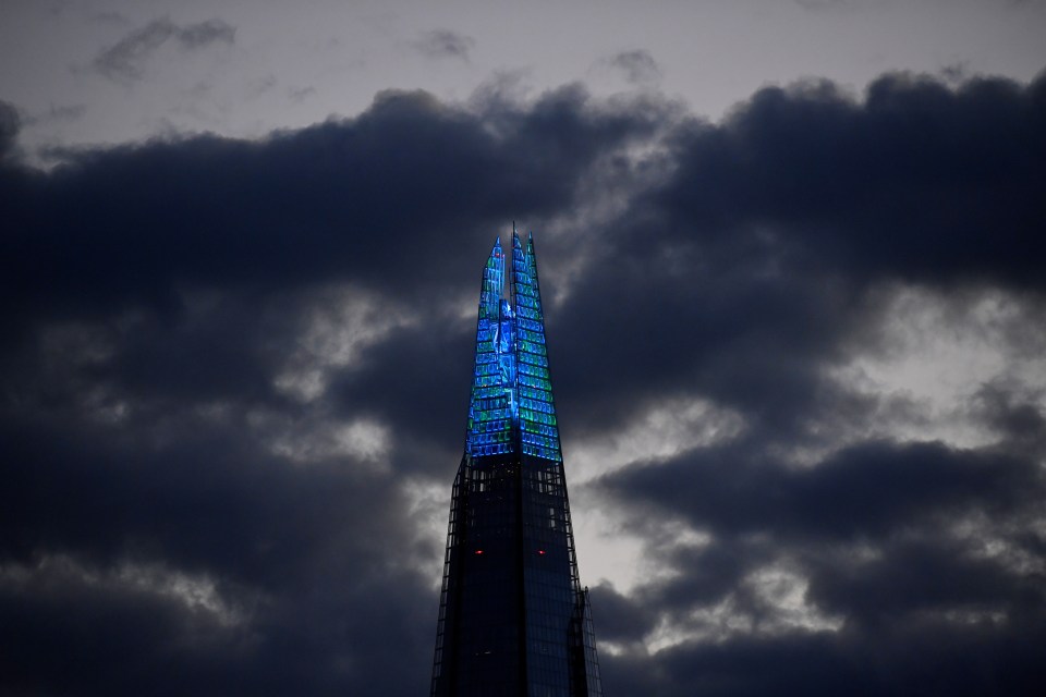  The Shard was lit up blue to pay tribute to the NHS and all key workers fighting coronavirus on the frontline