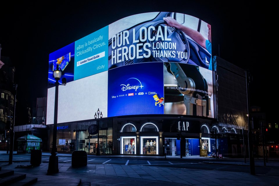  An empty Piccadilly Circus show the country's support for the NHS