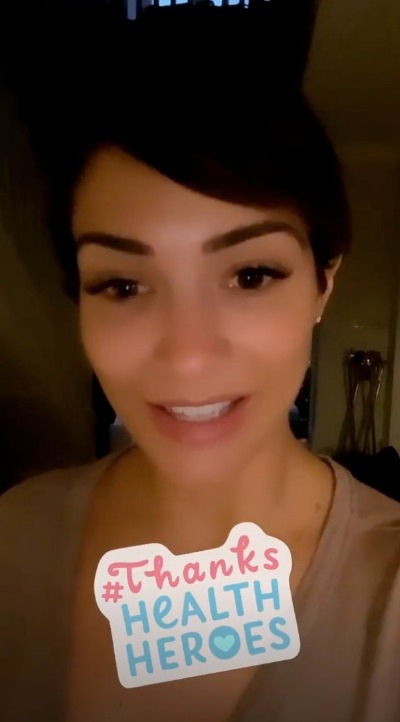  Singer Frankie Bridge shared a clip of herself praising the NHS