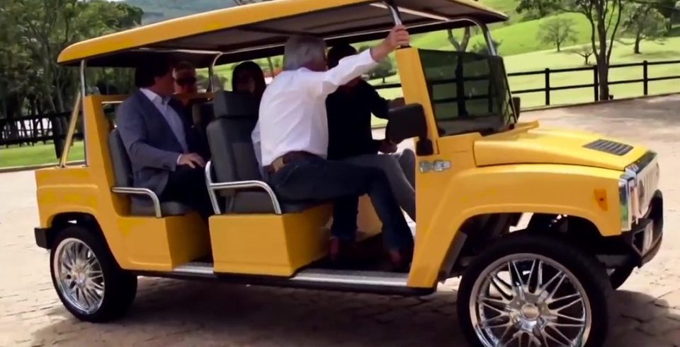  Bernie Ecclestone takes a tour of his plantation