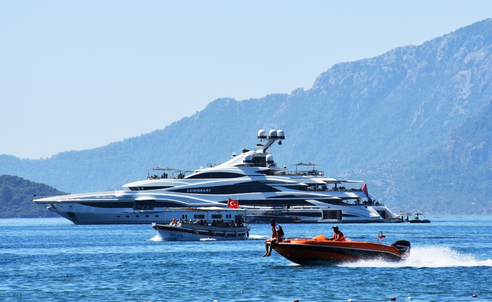  Mr Green has been pictured on his private yacht Lionheart (pictured) with a host of celebrities in the past