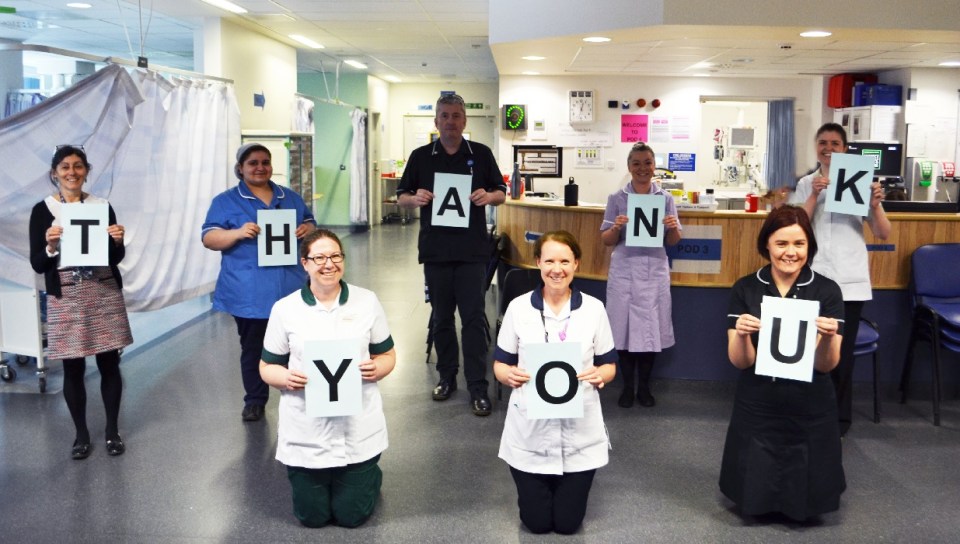  Staff working so hard to keep Britain safe at University Hospitals of North Midlands say thank you for the extra help