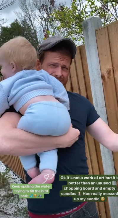 Partner Joe Swash and son Rex came out to see the finished job