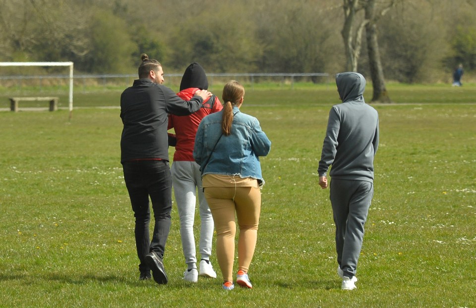  Pals walk together in Cardiff as Brits have been warned about having all outdoor exercise banned