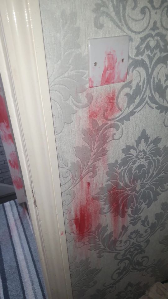  The horrified mum followed the trail of red lipstick to eventually find her daughter completely covered in it too