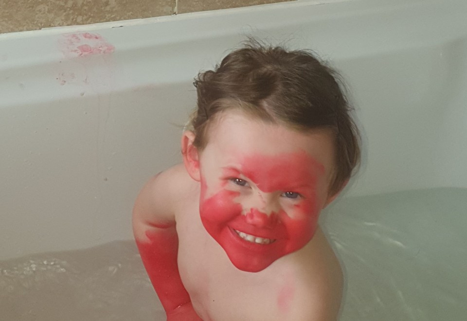  Harper-Jean sneaked into her mum's room when she was sleeping and pinched the lipstick