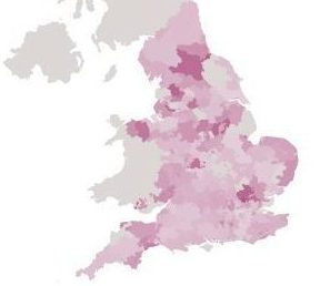 A heat map shows the areas in dark red where people are flouting government lockdown advice