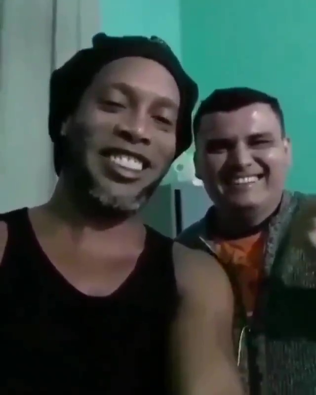 Ronaldinho appeared to be in high spirits as he recorded a short video just hours before his release