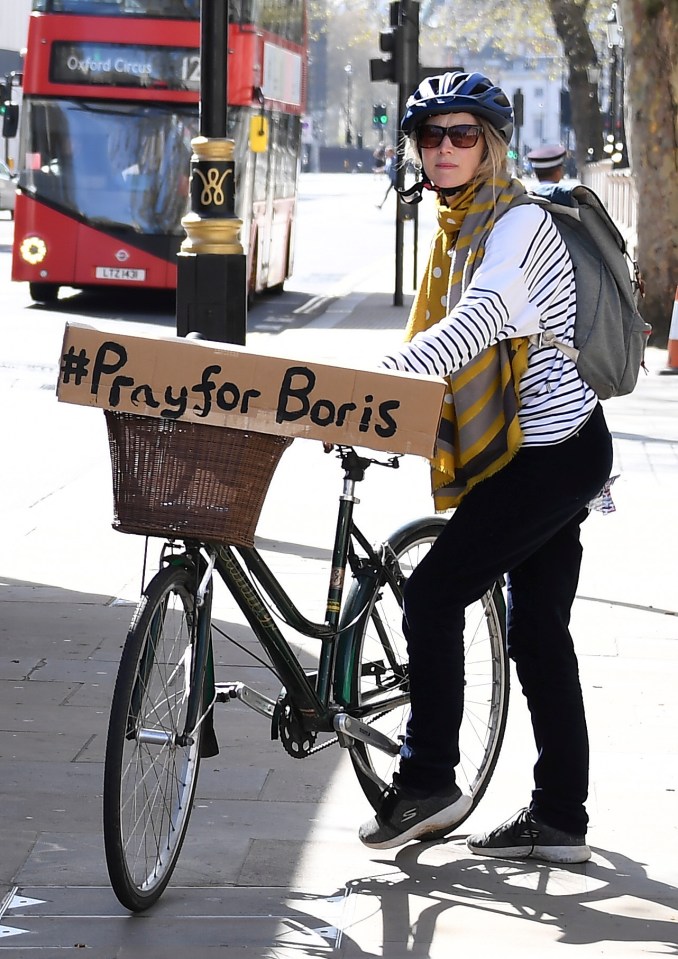  A cyclist in London wishes Boris Johnson well