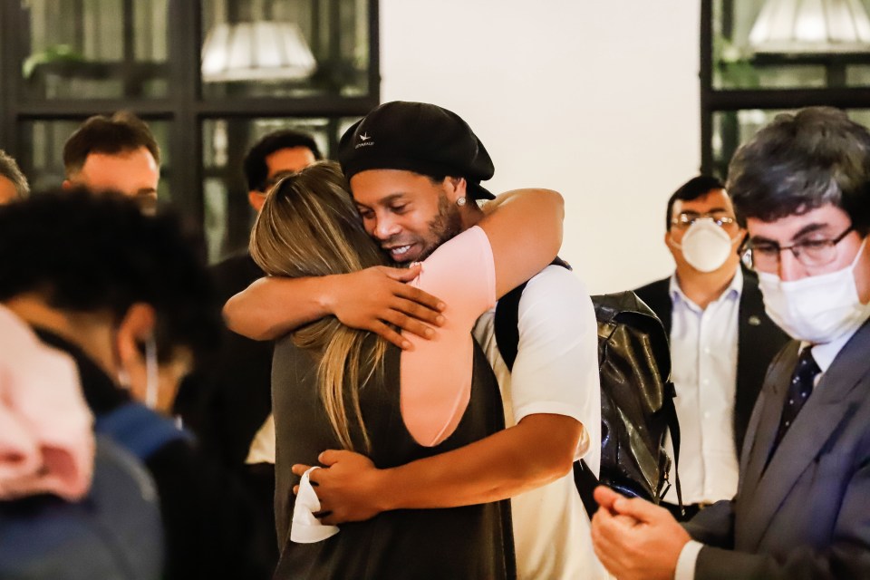  Ronaldinho briefly met friends and family as he was transferred to house arrest but the thing he wants to do most is give his mum a kiss