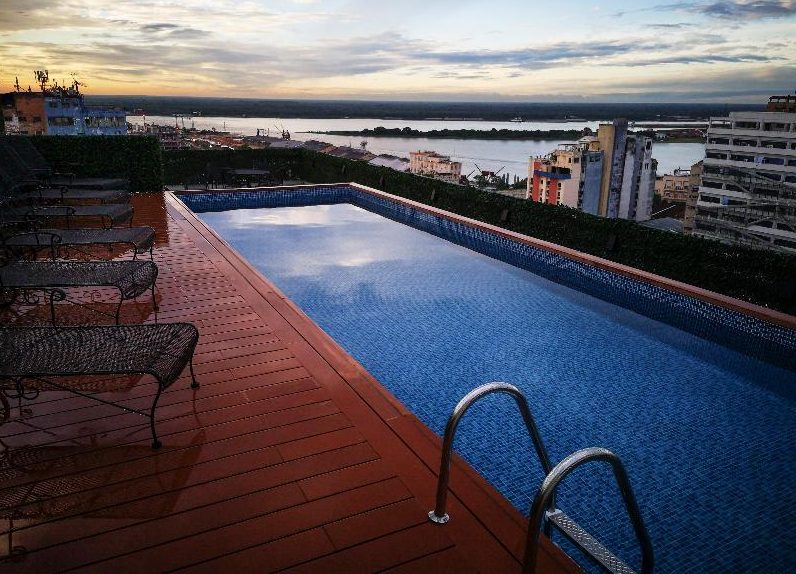  The stunning rooftop pool boasts a view of the Bay of Asuncion