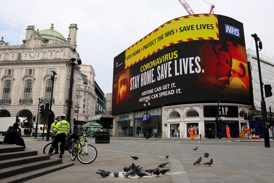  Messages urging the country to stay at home and save lives have also been displayed at the famous London landmark