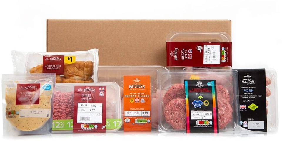 The Morrisons British ‘Meat’ Box costs £45 and is filled with enough meat for 38 meals 