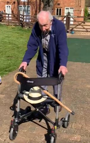  Major Tom Moore, 99, has been doing gruelling lengths of his garden to fundraise for the NHS