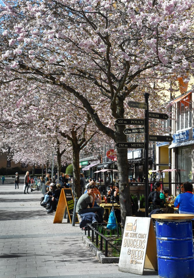  People enjoy the sunny weather on Easter Eve in Stockholm