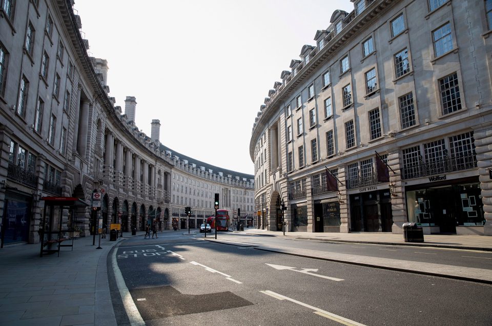  In central London it appears the message has sunk in - this picture showing Regent Street deserted