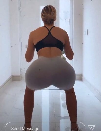  Chloe also shared a clip of her doing some weighted squats