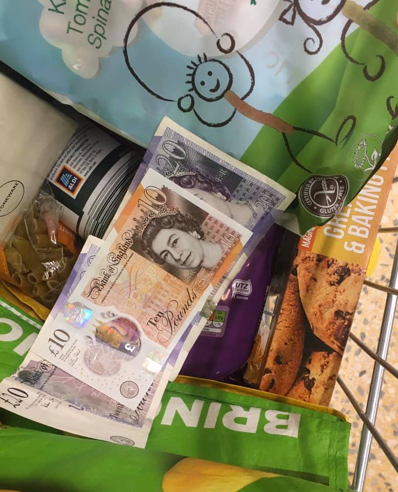  The mum-of-one, who works on a maternity ward, went to pay £56.85 for her shopping in Pontefract when she discovered the cash