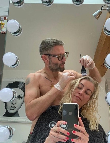 Denise Van Outen’s boyfriend Eddie looked like a proud hairstylist