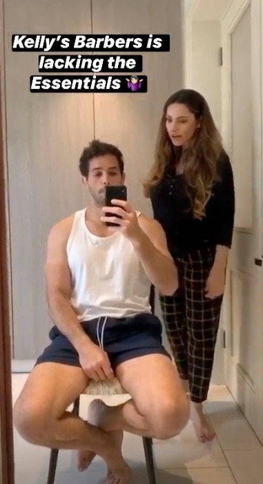 Kelly Brook was entrusted with partner Jeremy’s hair