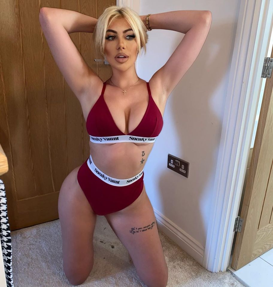  Chloe Ferry has been accused of photoshopping a sexy underwear snap after fans noticed a 'curvy' door