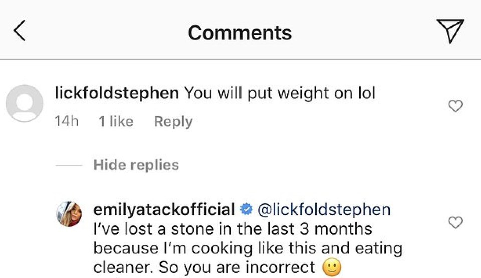 Emily is constantly trolled over her weight