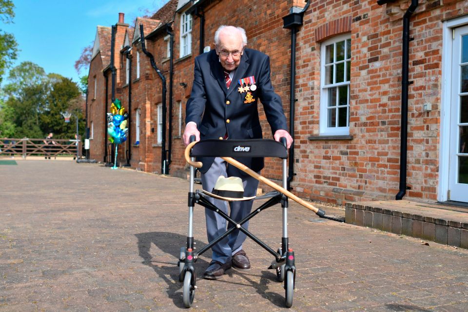  The 99-year-old has raised £28million for the NHS by doing laps of his garden on his walking frame